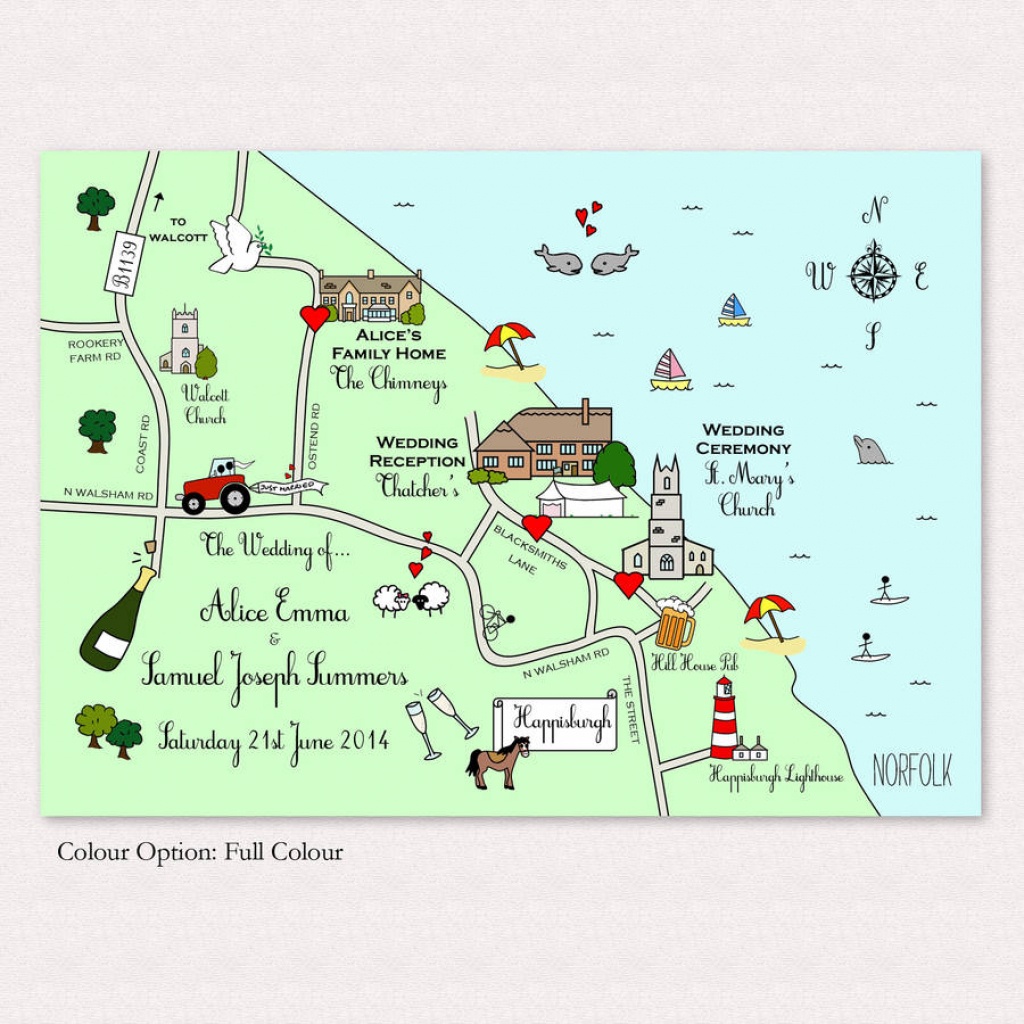 Illustrated Map Wedding Or Party Invitationcute Maps - Free Printable Wedding Maps