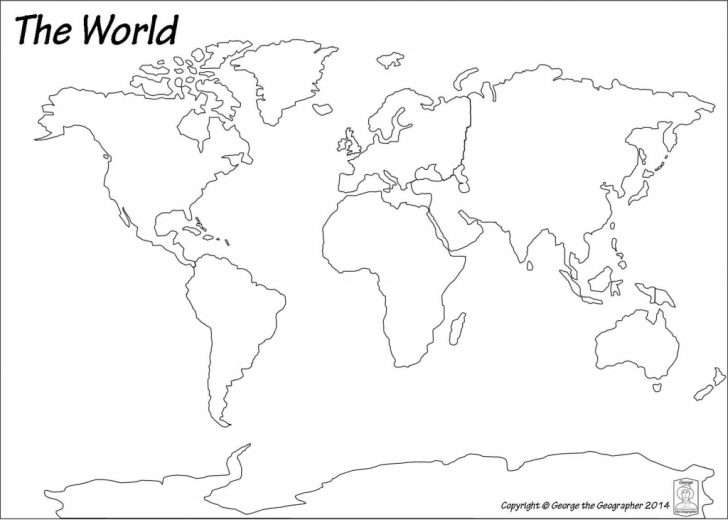 World Map Black And White Printable
