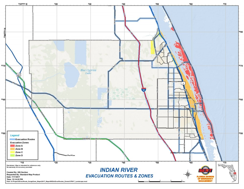 Indian River County Evacuation Zones And Evacuation Routes | Blog - Florida Evacuation Route Map