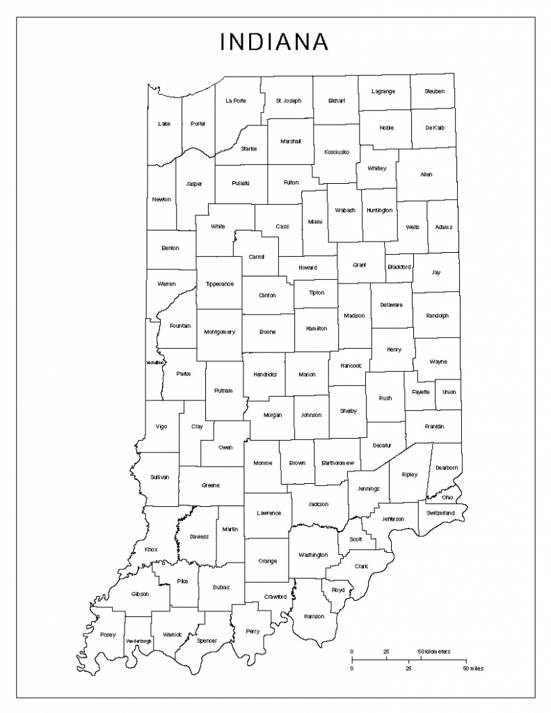 Indiana Labeled Map - Indiana County Map Printable