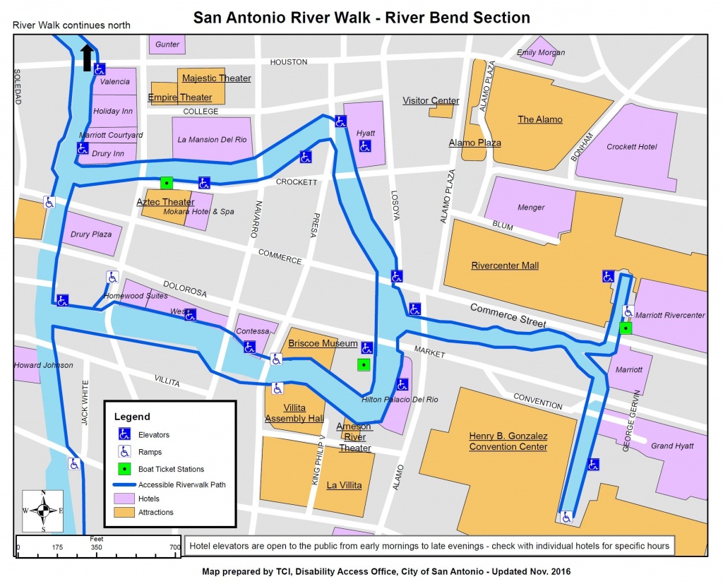 Information On Disability Access On The San Antonio Riverwalk - Map Of Hotels In San Antonio Texas