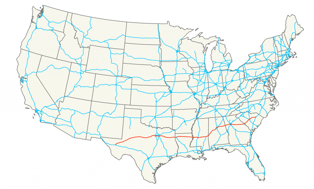 Interstate 20 - Wikipedia - Texas Mile Marker Map I 20