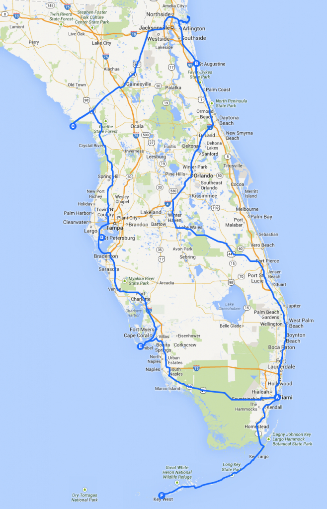Introduction: A Three Week Road Trip Around Florida - Grown-Up - Florida Travel Guide Map