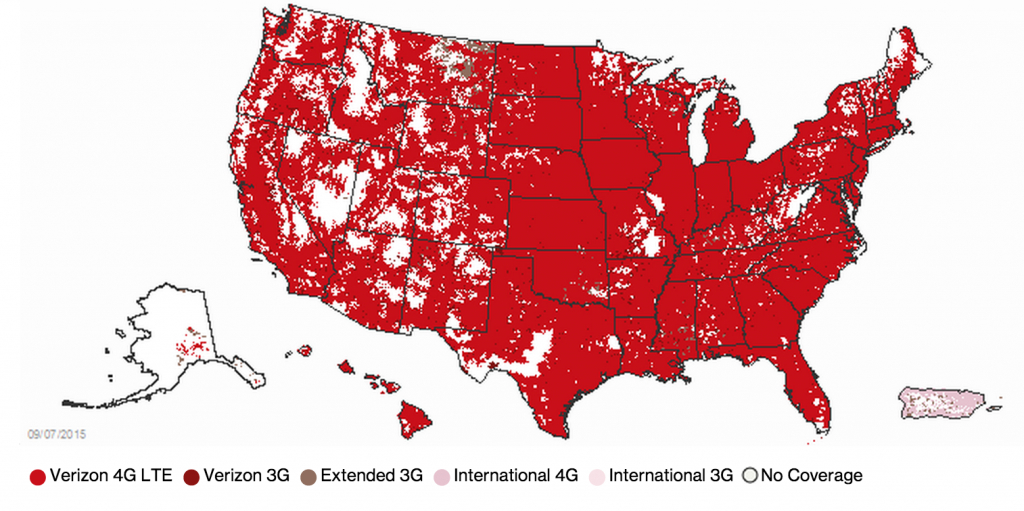 Iphone 6S Carriers Compared Based On Coverage: At&amp;amp;t Vs. Verizon Vs - Verizon Service Map California