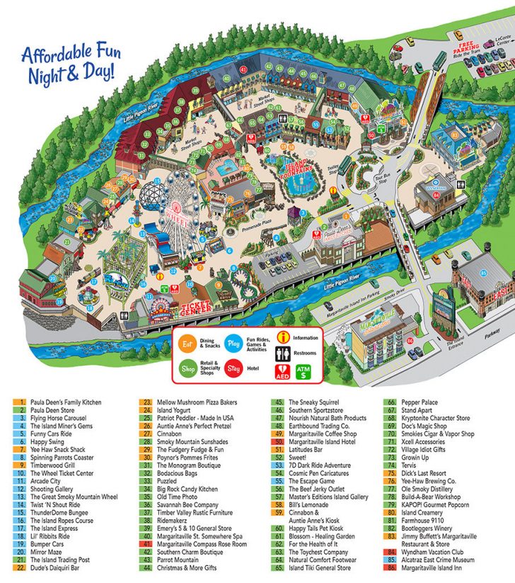 Printable Map Of Pigeon Forge Tn