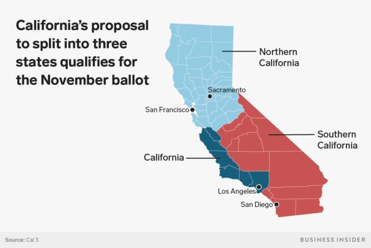 Three State California Map