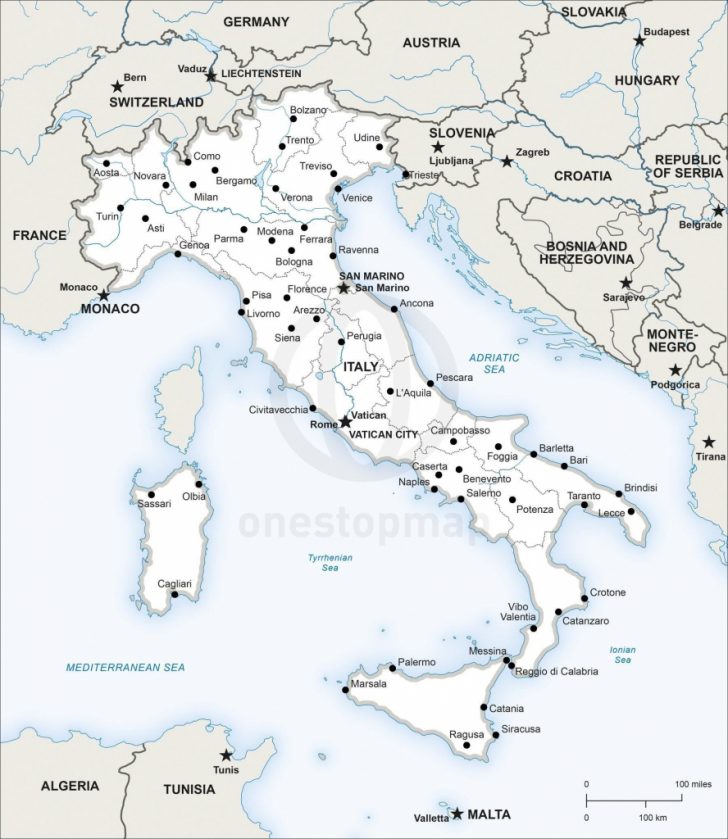 Printable Map Of Italy To Color