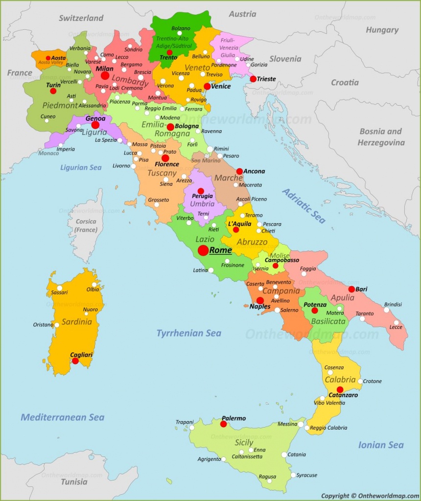 Italy Maps | Maps Of Italy - Printable Map Of Italy To Color