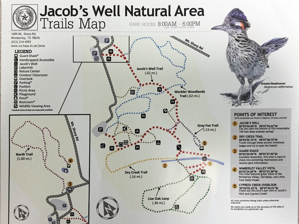 Jacobs Well Natural Area In Wimberley, Texas - A Visitwimberley - Texas Birding Trail Maps