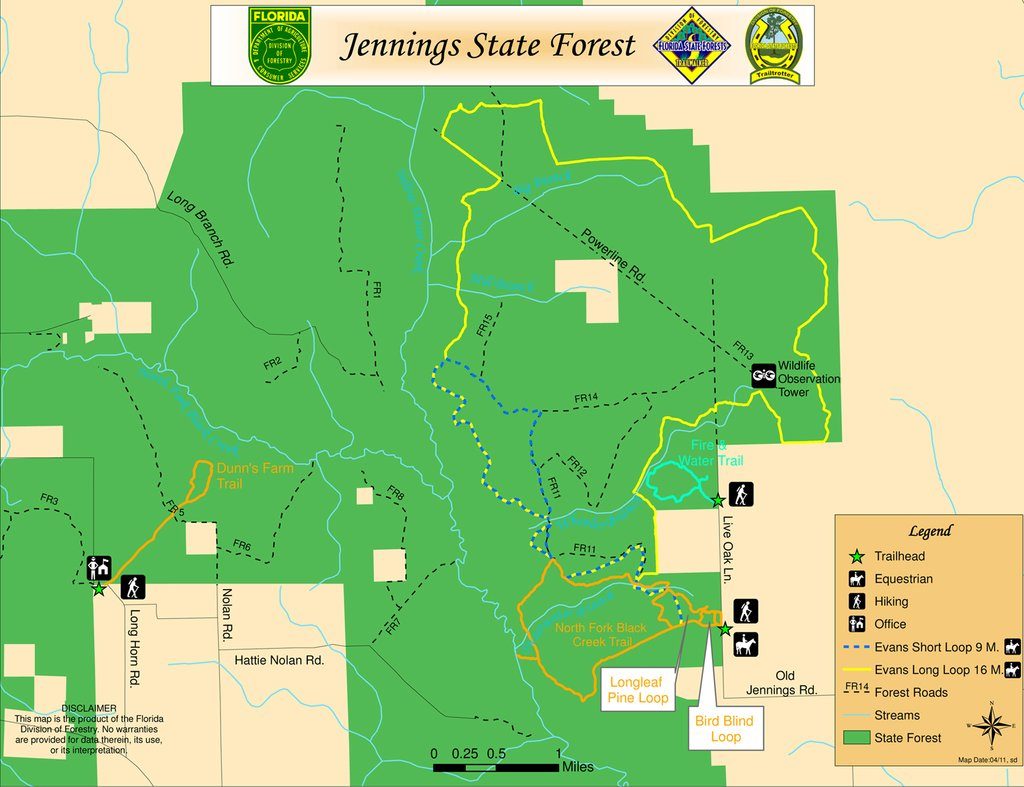 Jennings State Forest Maplets Jennings Florida Map Printable Maps