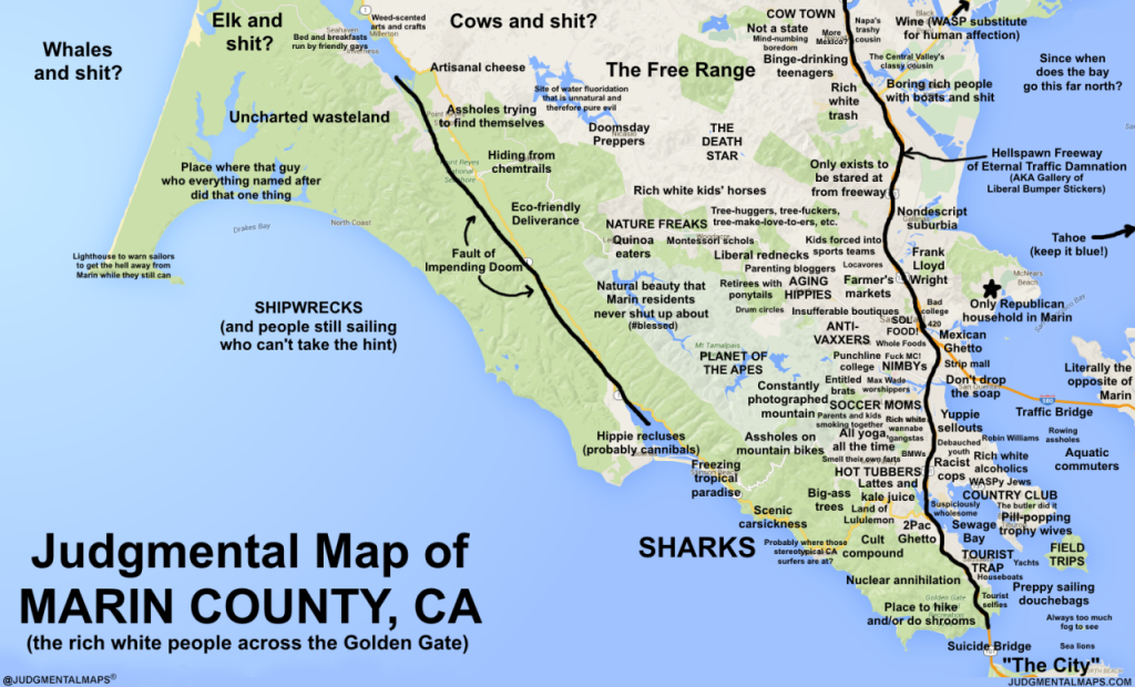Judgmental Maps — Marin County, Caken P. Copr. 2016 Ken P. All - Marin County California Map