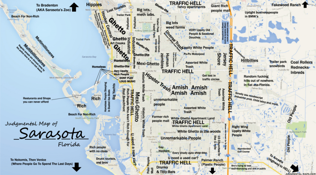 Judgmental Maps — Sarasota, Fltony Copr. 2014 Tony. All Rights - Map Sarasota Florida Usa