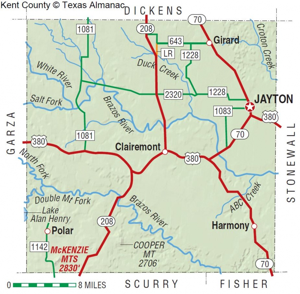 Kent County | The Handbook Of Texas Online| Texas State Historical - Luckenbach Texas Map