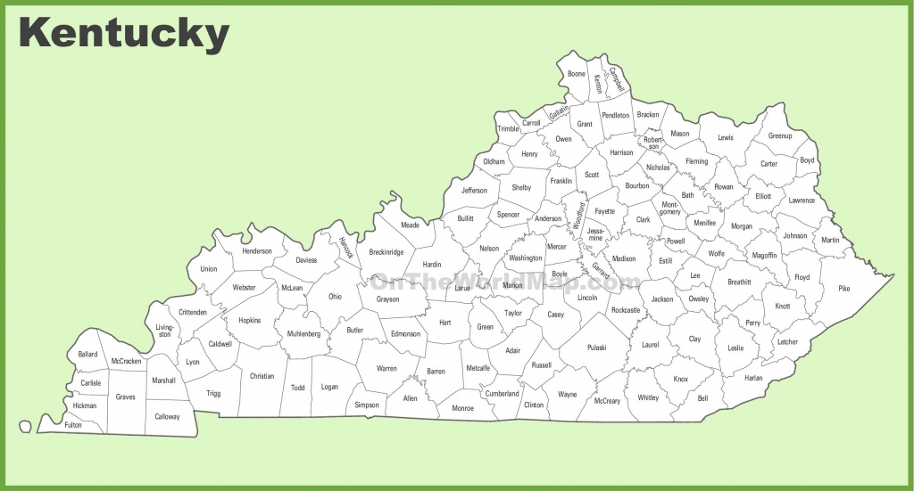 Kentucky County Map - Printable Map Of Kentucky Counties