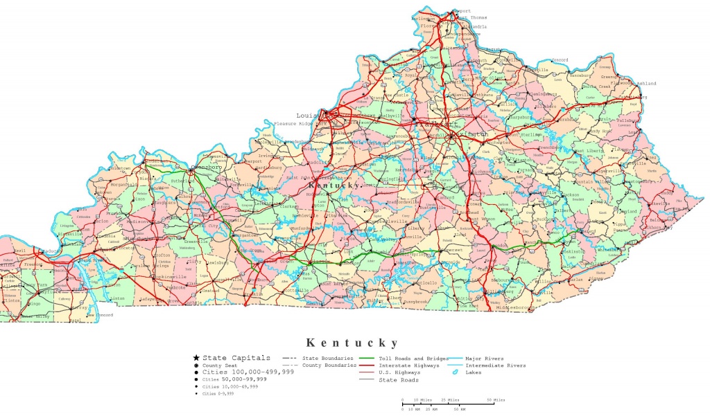 Kentucky Printable Map - Printable Map Of Kentucky Counties