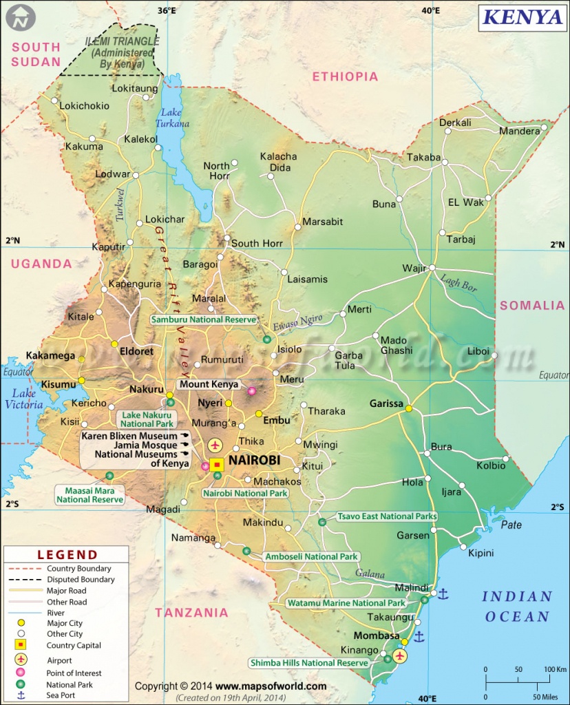 Kenya Map | Map Of Kenya - Printable Map Of Kenya