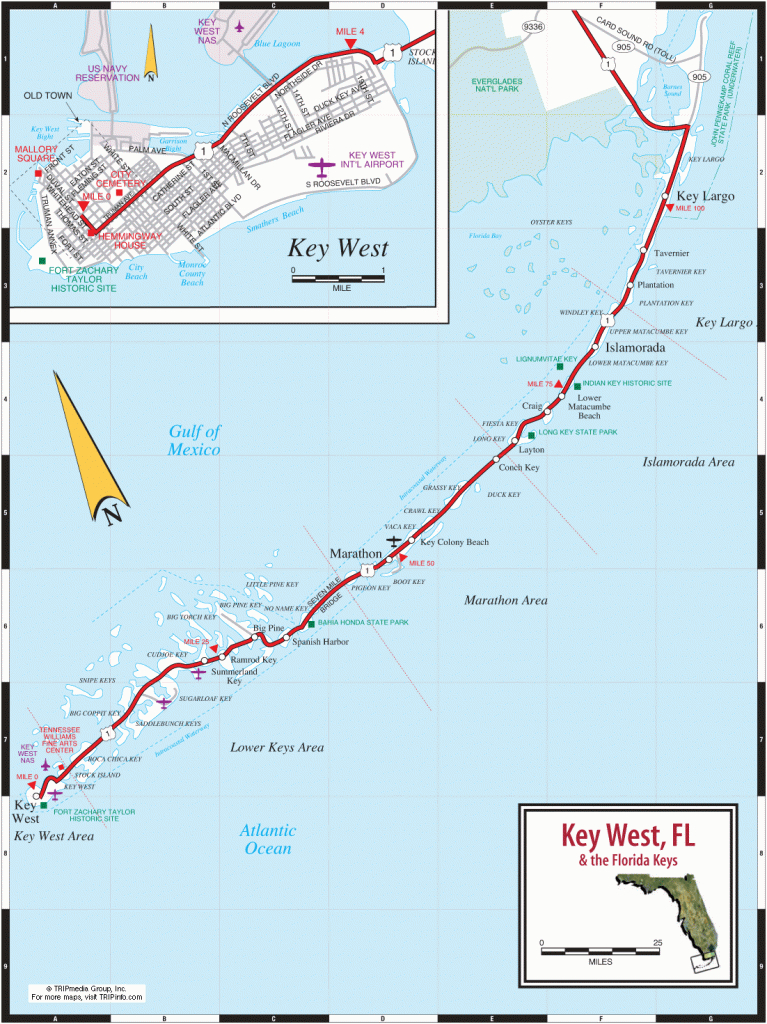 Key West &amp;amp; Florida Keys Road Map | Florida Travel | Key West Florida - Long Key Florida Map
