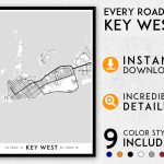 Key West Map Print Key West Print Florida Keys Map Key West | Etsy   Florida Keys Map Poster
