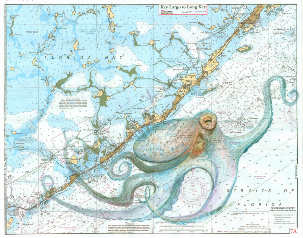 Keys Octopus - Florida Keys Map Art