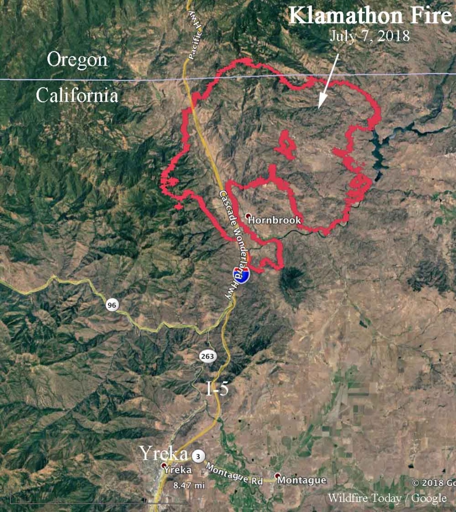 Klamathon Fire Burns Into Oregon - Wildfire Today - Oregon California Fire Map