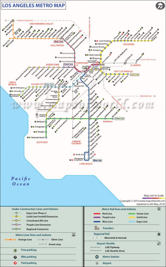 La Metro Rail Map | Map - Metro Rail - California Metro Rail Map ...