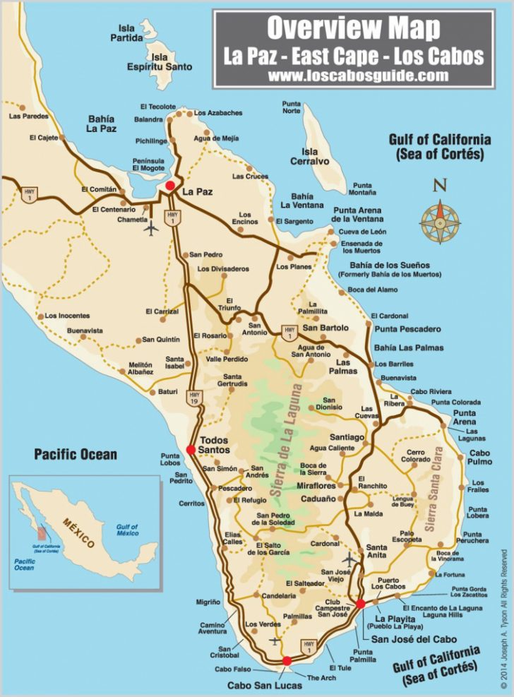 La Paz Beaches Mexico Map - Map of world