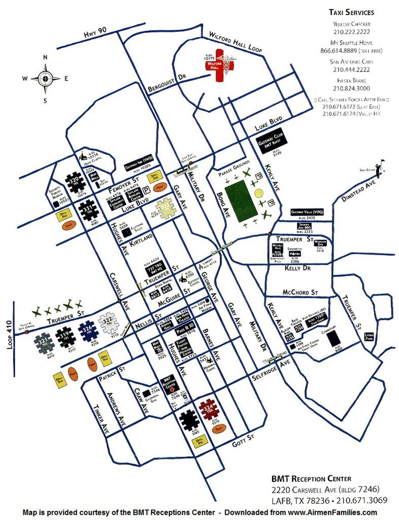 Lackland Air Force Base (Afb) Maplets Lackland Texas Map