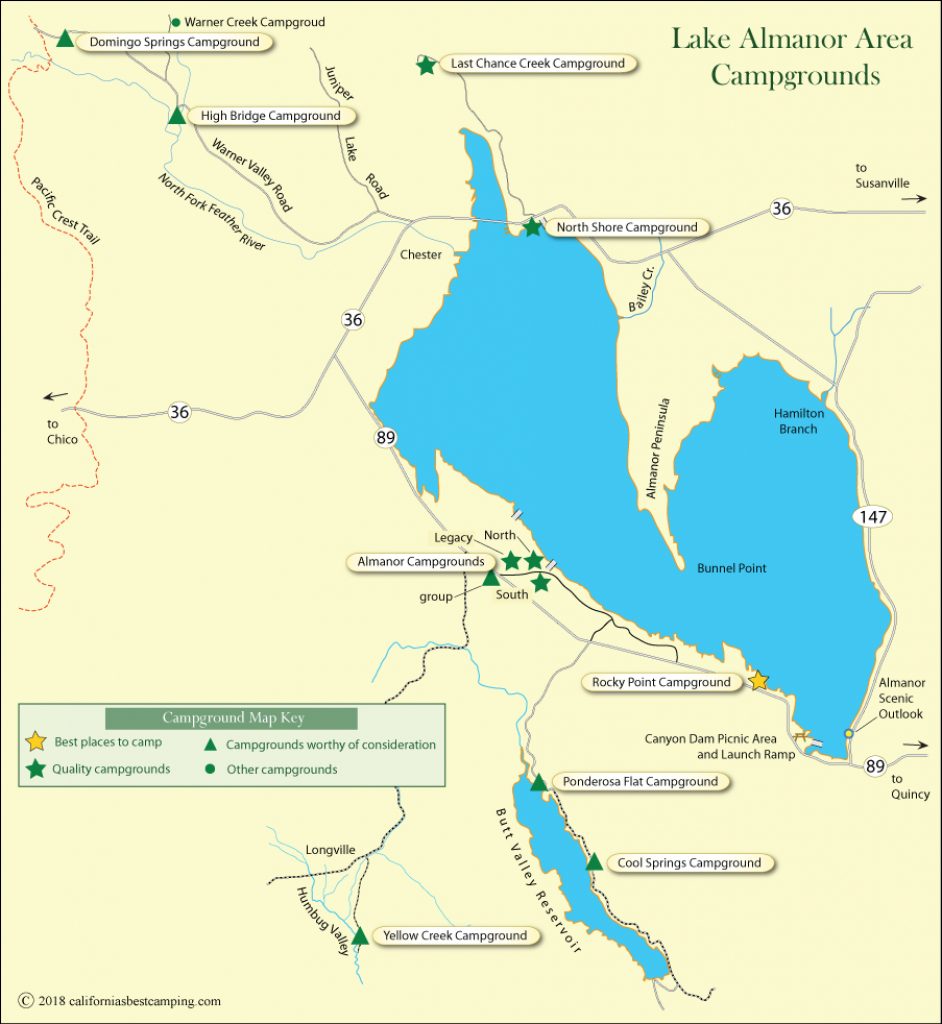 Lake Almanor Area Campground Map - California's Best Camping ...