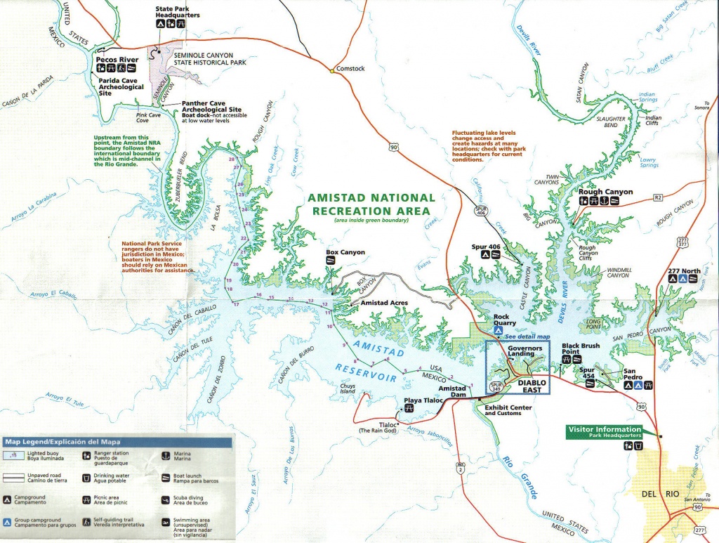 Lake Amistad Fishing Guide-Amistad Bass Fishing Guide-Lake Amistad Tx - Texas Lake Maps Fishing