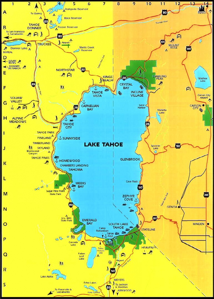 Lake Tahoe Area Maps | Detailed Lake Tahoe Area Mapregion - Map Of Lake Tahoe Area California