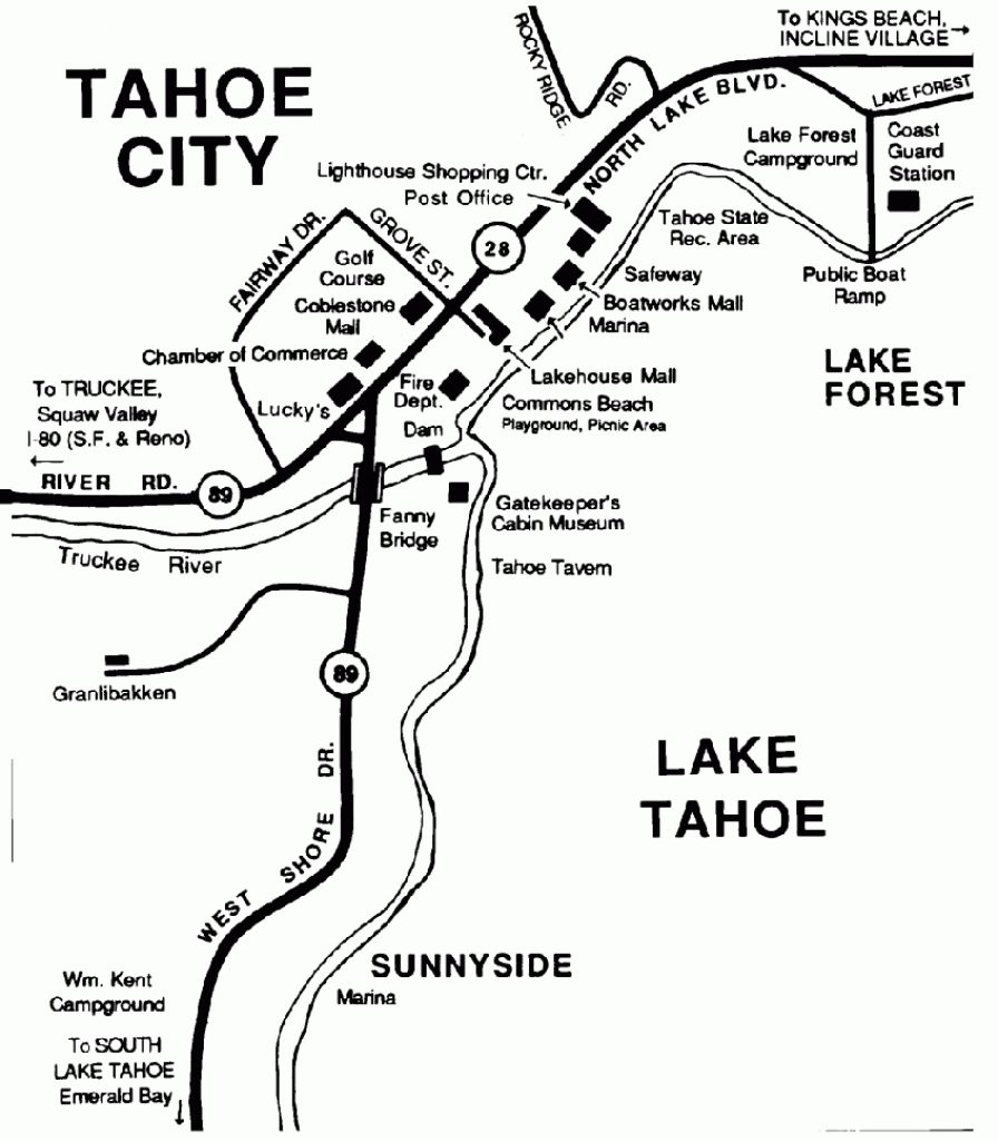 Lake Tahoe Area Maps | Detailed Lake Tahoe Area Mapregion - Tahoe City ...