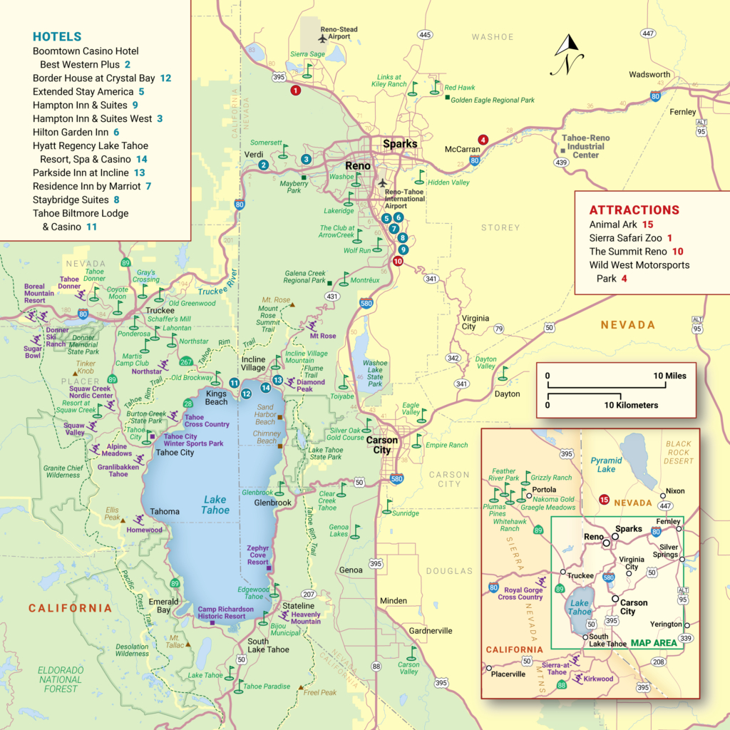 Lake Tahoe Maps And Reno Maps | Discover Reno Tahoe - Tahoe City California Map