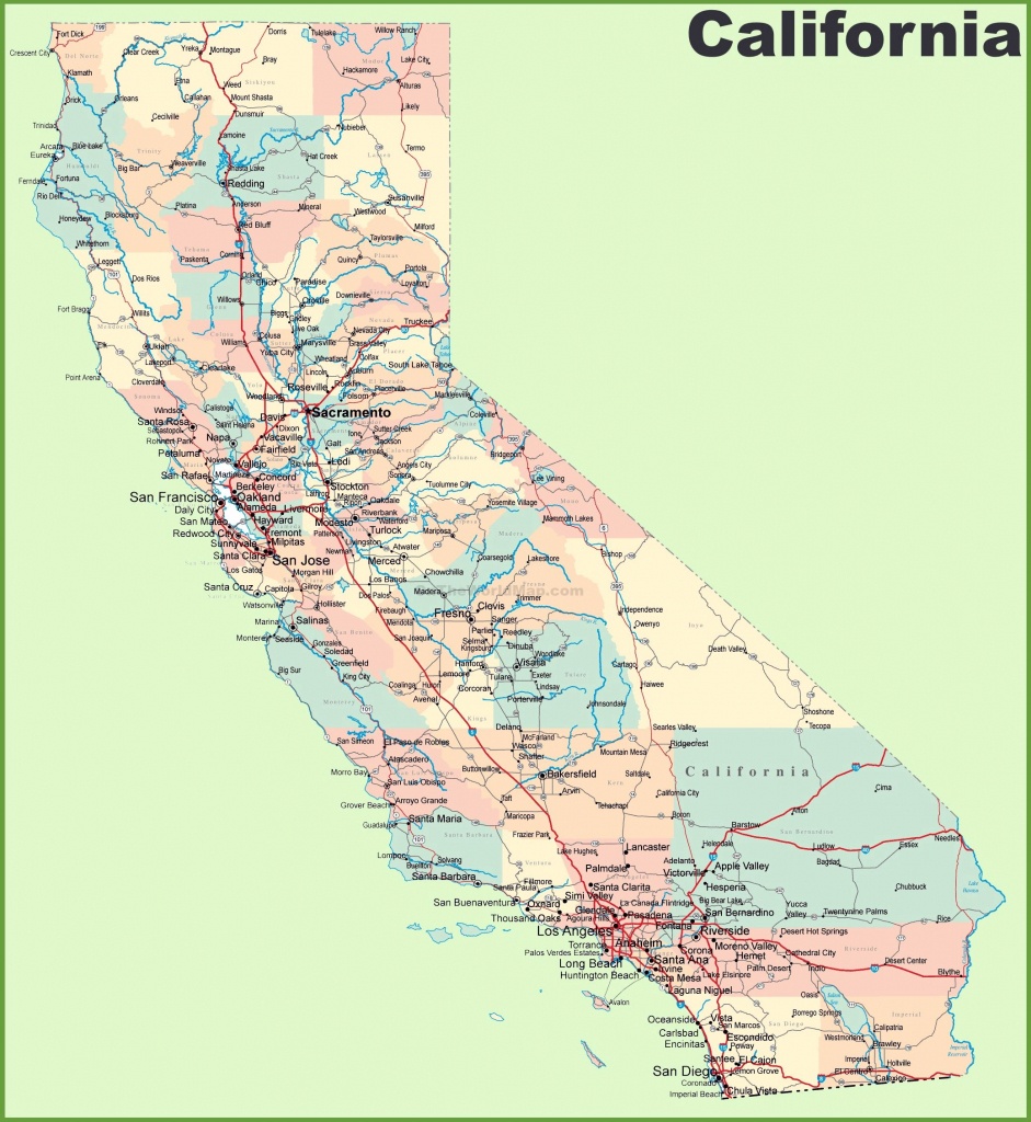 Large California Maps For Free Download And Print | High-Resolution - Map Of La California
