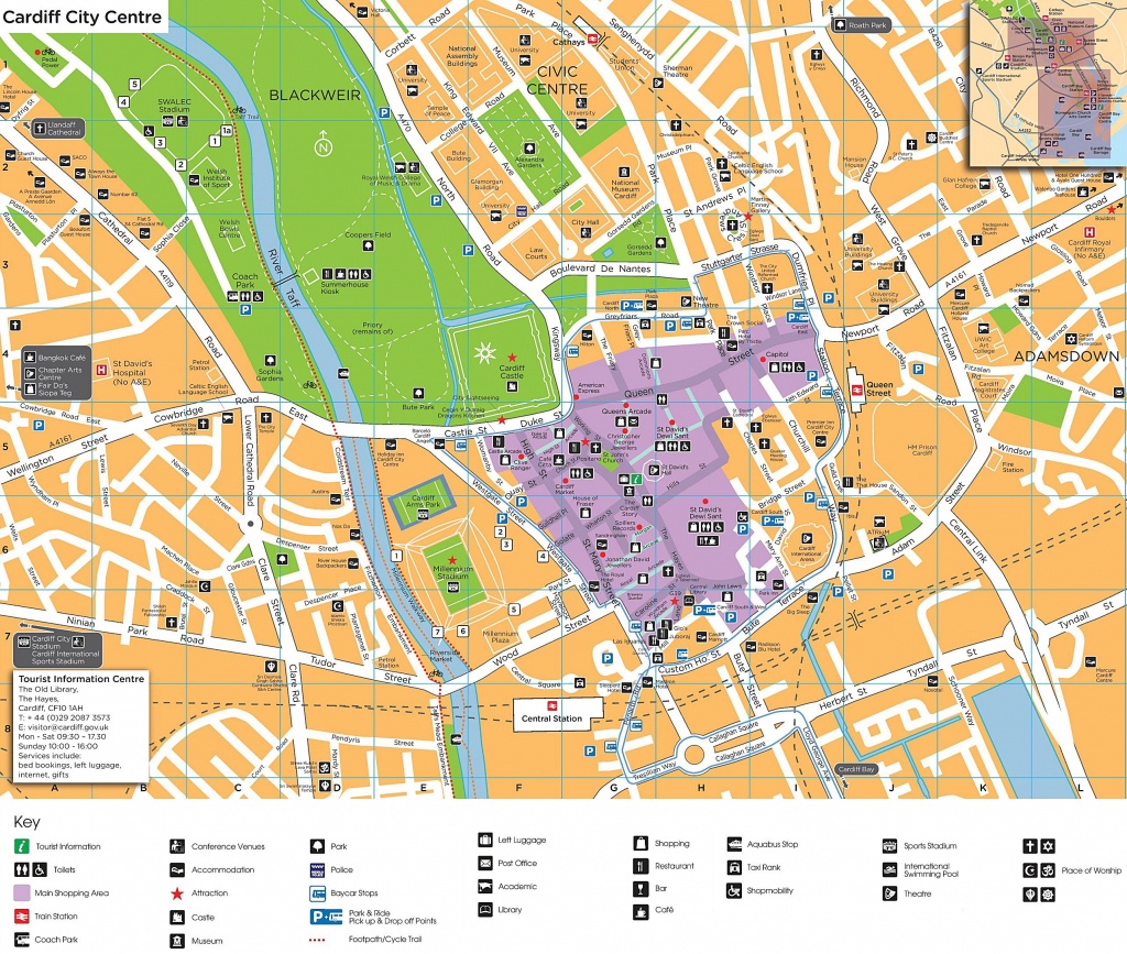 Large Cardiff Maps For Free Download And Print | High-Resolution And - Printable Map Of Cardiff