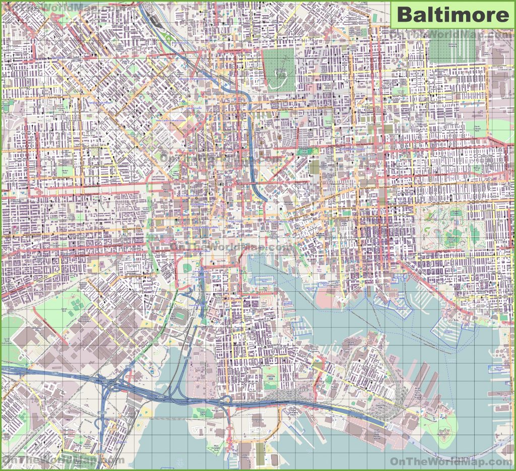 Large Detailed Map Of Baltimore - Printable Map Of Baltimore ...