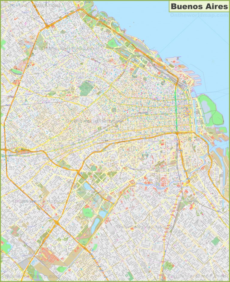 Large Detailed Map Of Buenos Aires - Florida Street Buenos Aires Map ...