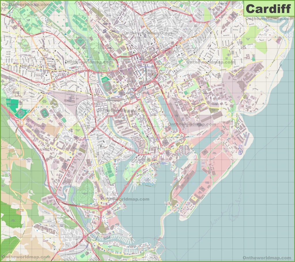 Large Detailed Map Of Cardiff - Printable Map Of Cardiff