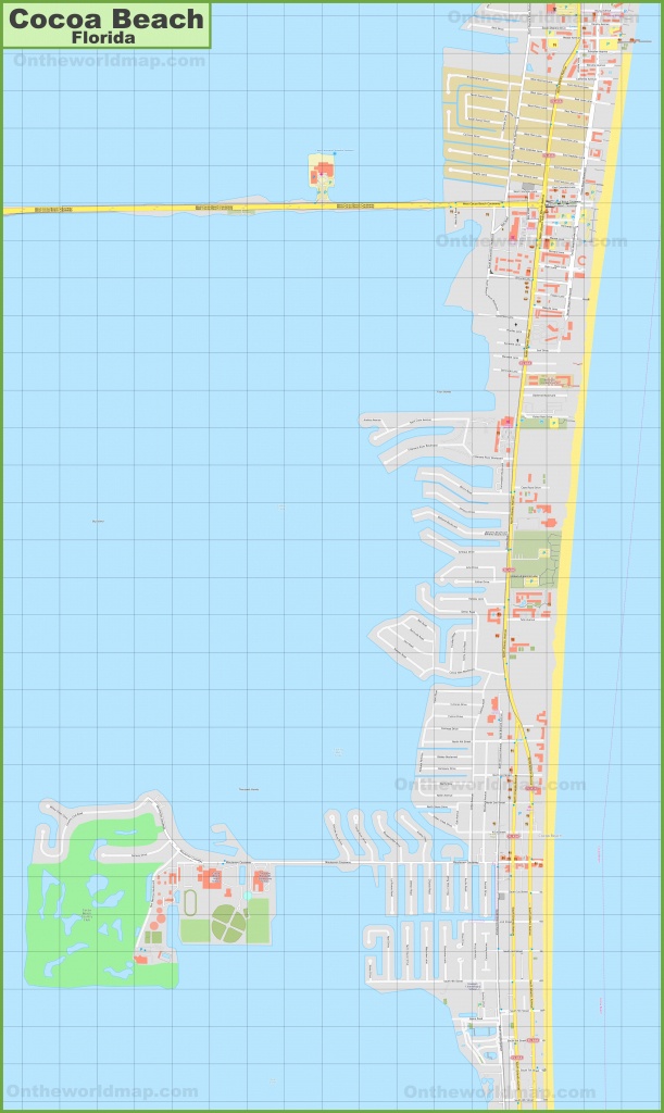 Large Detailed Map Of Cocoa Beach - Cocoa Beach Florida Map