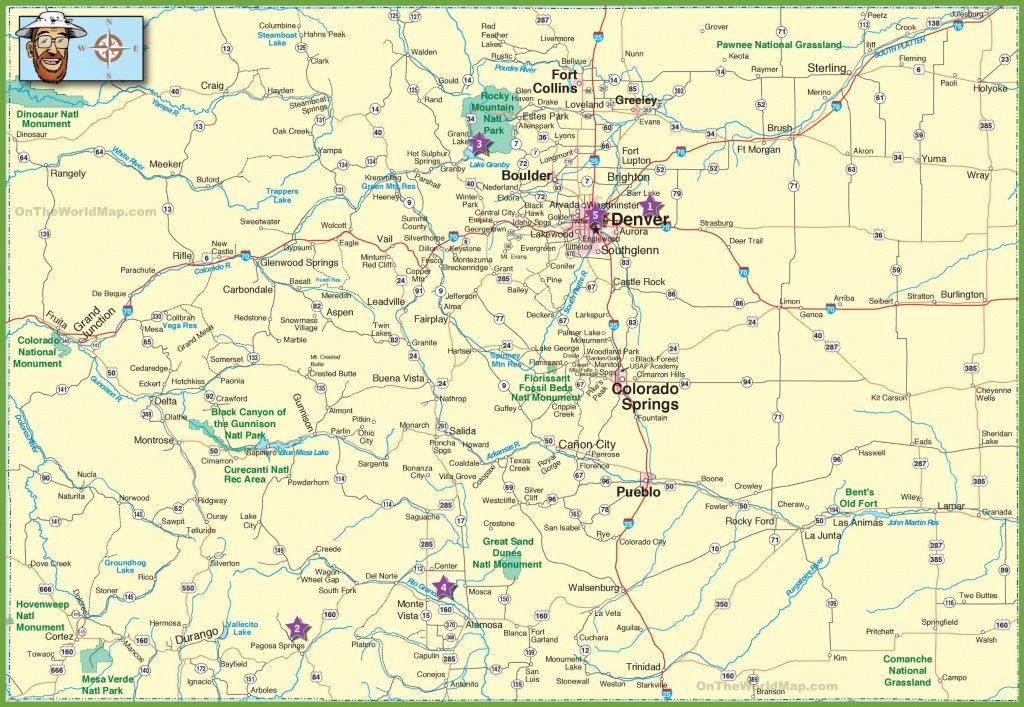 Large Detailed Map Of Colorado With Cities And Roads - Printable Map Of Colorado Cities