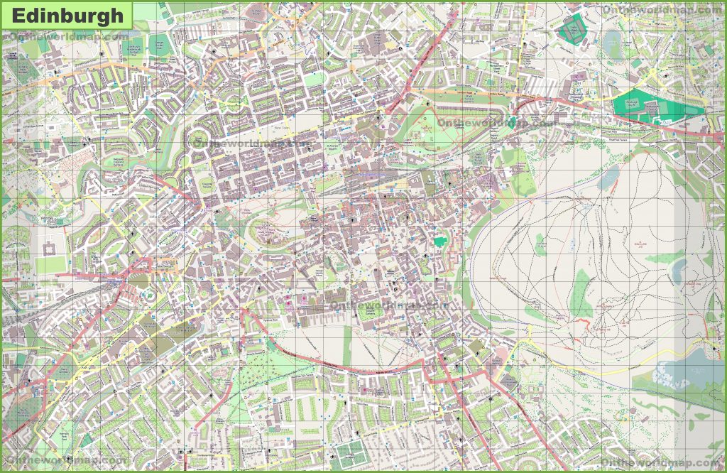 Large Detailed Map Of Edinburgh - Edinburgh Street Map Printable ...