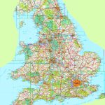 Large Detailed Map Of England   Printable Map Of England With Towns And Cities