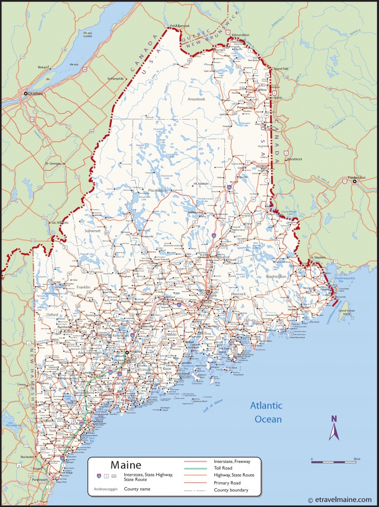 Large Detailed Map Of Maine With Cities And Towns - Printable Map Of Maine