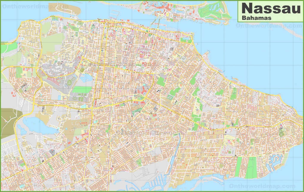 Large Detailed Map Of Nassau (Bahamas) - Printable Map Of Nassau Bahamas