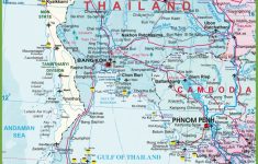 Large Detailed Map Of Thailand With Airports Resorts And Beaches - Printable Map Of Thailand