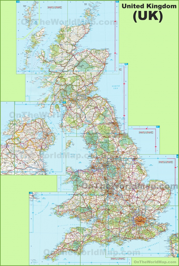 Large Detailed Map Of Uk With Cities And Towns - Free Printable Map Of England