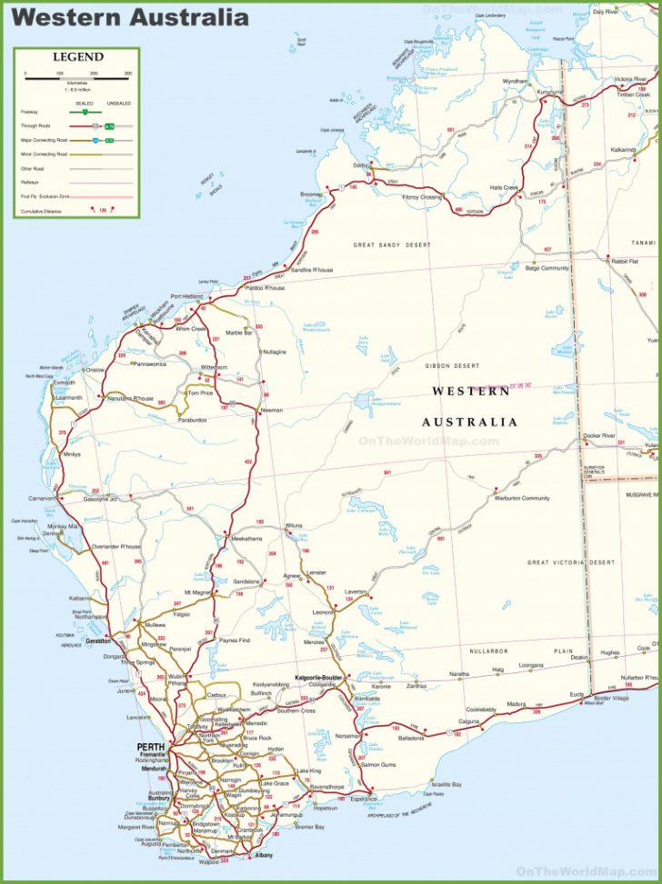 Printable Map Of Western Australia