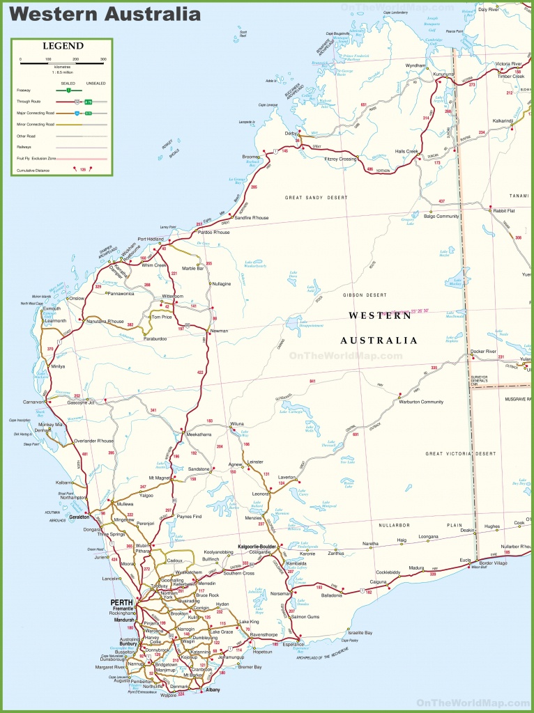 Large Detailed Map Of Western Australia With Cities And Towns - Printable Map Of Western Australia