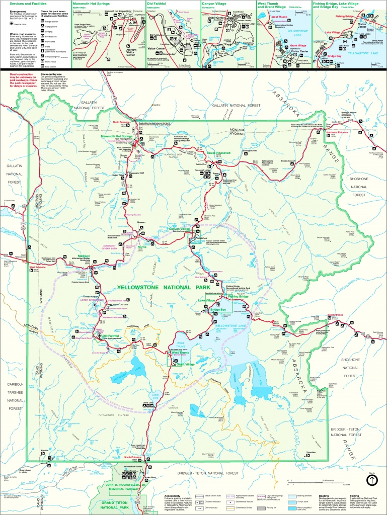 Large Detailed Map Of Yellowstone - Printable Map Of Yellowstone National Park