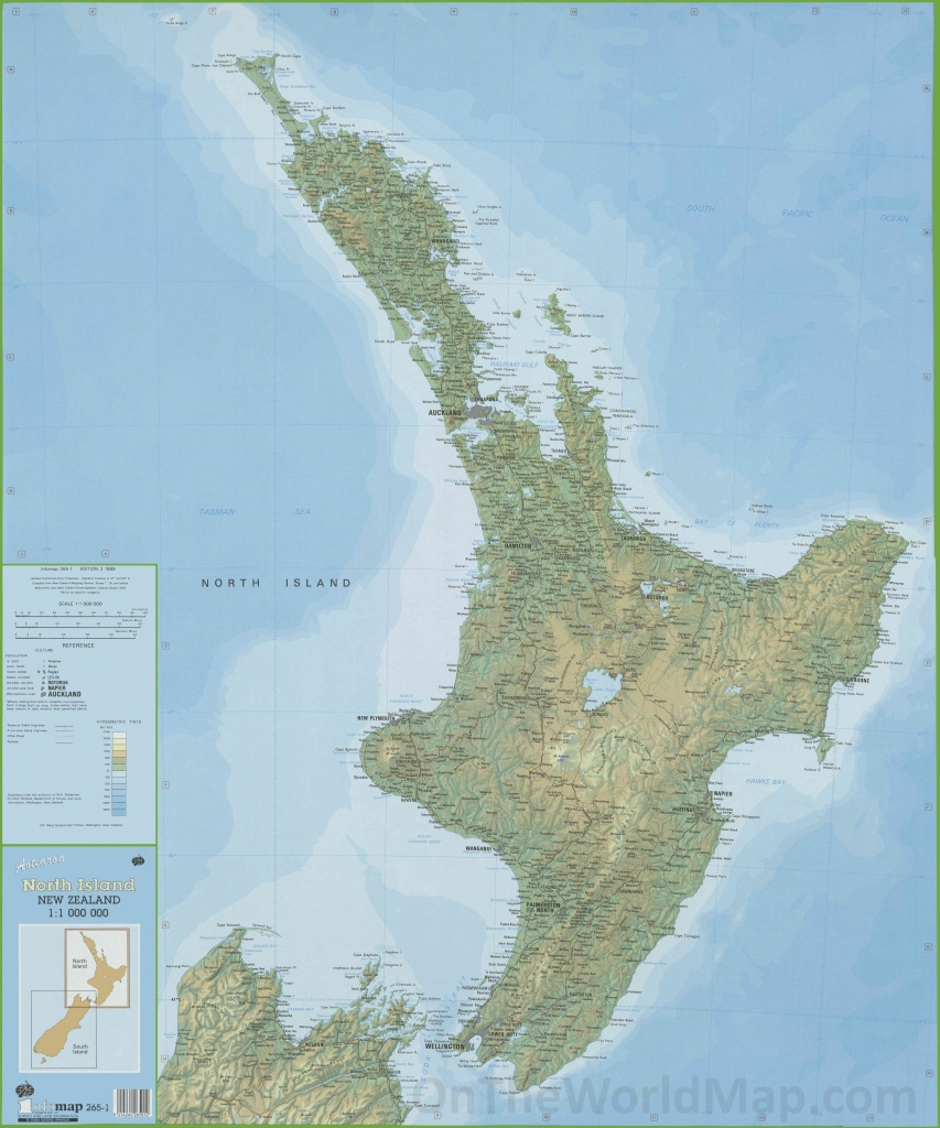 Large Detailed North Island New Zealand Map - New Zealand North Island Map Printable