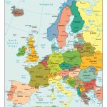 Large Detailed Political Map Of Europe With All Capitals And Major   Printable Map Of Europe With Major Cities
